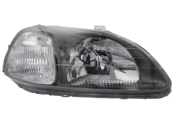 Far fata Dreapta (H4, manual, fara motoras, culoare insert: negru, culoare semnalizator: alb) potrivit HONDA CIVIC VI -10.98