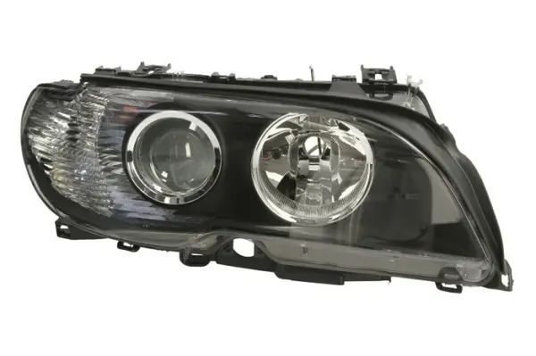 Far fata Dreapta (H7, electric, cu motor, culoare insert: negru, culoare semnalizator: alb) potrivit BMW 3 (E46)