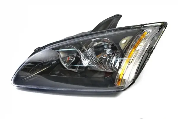 Far fata stanga (H1 H7, electric, fara motoras, culoare interior: gri, culoare semnalizator: galben) potrivit FORD FOCUS II
