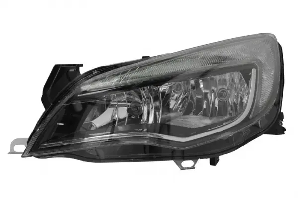 Far stanga (2 H7, reglaj electric, cu motoras, cu lumini de zi, fundal negru insertii crom) OPEL ASTRA 2012-2015