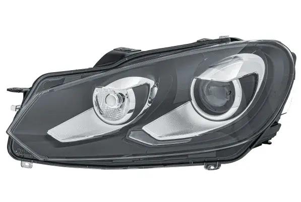 Far stanga (D1S, reglaj electric, cu motoras, fundal negru insertii crom) VW GOLF VI