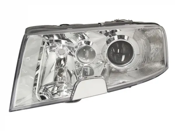 Far stanga (D2S H3, electric, cu motoras, fundal cromat) SKODA SUPERB 2001-2008
