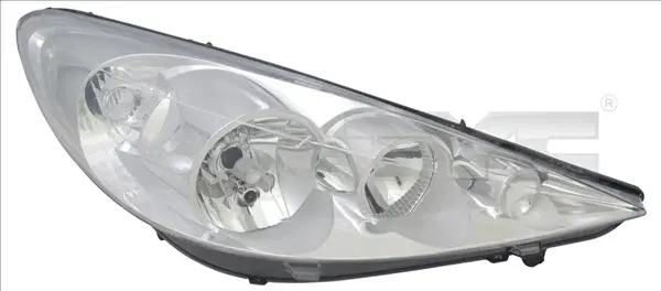 Far stanga (H1 H7, reglaj electric, fundal argintiu, Semnalizator argintiu) PEUGEOT 206+ 2009-2013