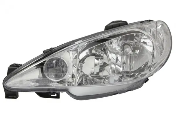 Far stanga (H1 H7, reglaj electric, fundal argintiu, Semnalizator argintiu) PEUGEOT 206 2003-2009