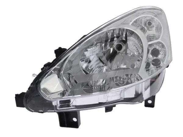 Far stanga (H4, electric, cu motoras, fundal cromat) PEUGEOT PARTNER 2012-2015