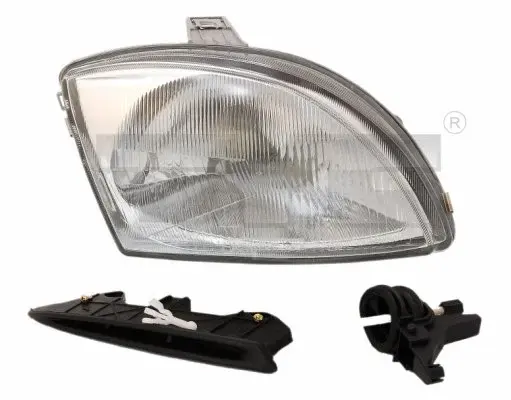 Far stanga (H4, electric, hydraulic, fundal argintiu) FIAT SEICENTO 600