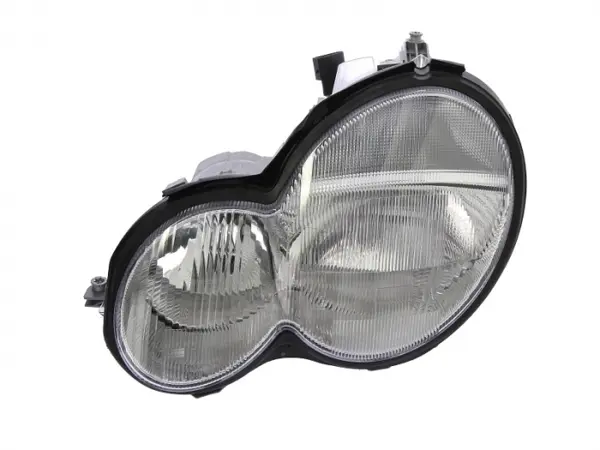 Far stanga (H7, reglaj electric, COUPE, fundal cromat, fundal transparent) MERCEDES Clasa C 2001-2004