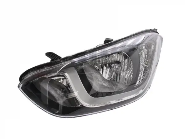 Far stanga (H7, reglaj electric, fundal cromat, Semnalizator argintiu) HYUNDAI I20 2008-2015