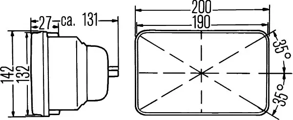 Far universal Dreapta Stanga H4 potrivit DAIHATSU CHARADE I, CHARADE II, CHARMANT, CUORE I, ROCKY; HONDA CIVIC I, CIVIC II, QUINTET; NISSAN PICK UP, SUNNY; SUZUKI ALTO I, SUPER CARRY