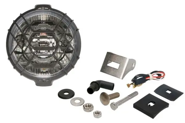 Far universal stanga dreapta (faza lunga, H3 T4W, 12 24V, diametru 183mm, alb, metal, crom, lumini pozitie, lungime cablu: 150mm)