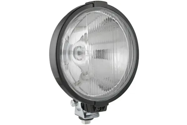 Far universal stanga dreapta (faza lunga, H3 T4W, 12 24V, diametru 190mm, transparent, plastic, negru, lumini pozitie, fara bec)