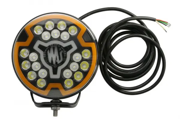 Far universal stanga dreapta (faza lunga, LED, 12 24V, inaltime 194mm, diametru 179mm, adancime: 78mm, transparent, aluminiu, negru, lumini pozitie, lampa de degajare laterala, lungime cablu: 300mm)