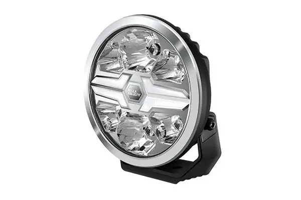 Far universal stanga dreapta (rotund, BLADE, LED, 12 24V, 18W, diametru 220mm, adancime: 116mm, transparent, aluminiu, negru crom, lumini pozitie, lungime cablu: 500mm)