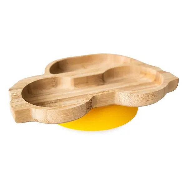 Farfurie - Bambus - Masina - Galben | Eco Rascals