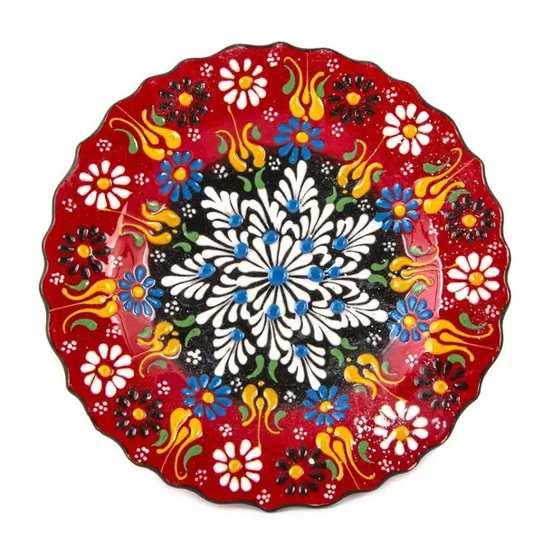 Farfurie ceramică decorativă 18 cm – pictată manual în Ierusalim - Model 1