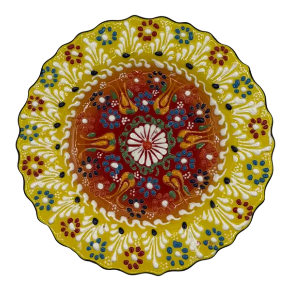 Farfurie ceramică decorativă 18 cm – pictată manual în Ierusalim - Model 2