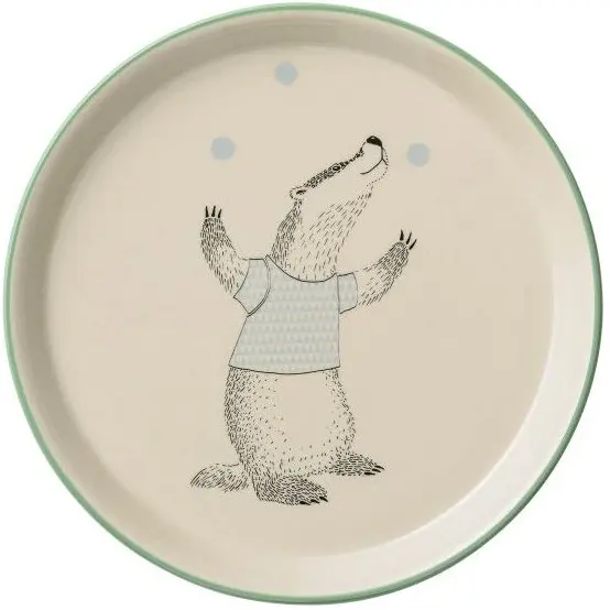 Farfurie din ceramica Bloomingville Ellie - bursucul jongleaza