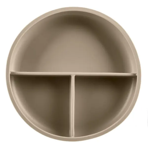 Farfurie din silicon cu compartimente și ventuză Zopa - Sand Beige