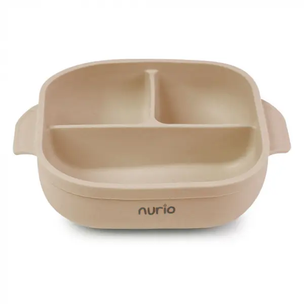 Farfurie din Silicon pentru Copii - Bej - Nurio