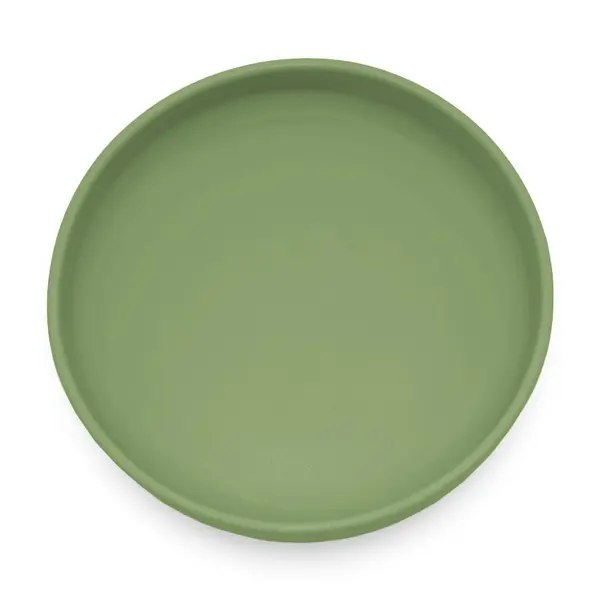 Farfurie din silicon PetiteMars Sweet Pea Verde TakeMatch, cu ventuza, fara BPA, 6 luni+, 400 ml