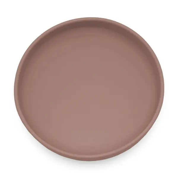 Farfurie din silicon PetiteMars Velvet Latte Maro pudrat TakeMatch, cu ventuza, fara BPA, 6 luni+, 400 ml