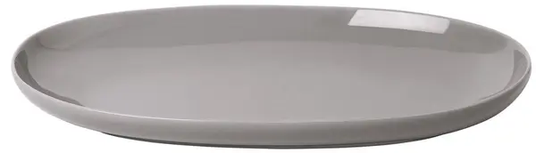 Farfurie ovala din portelan Blomus - Ro, 18 х 30 cm, gri