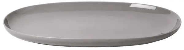 Farfurie ovala din portelan Blomus - Ro, 24 х 40 cm, gri