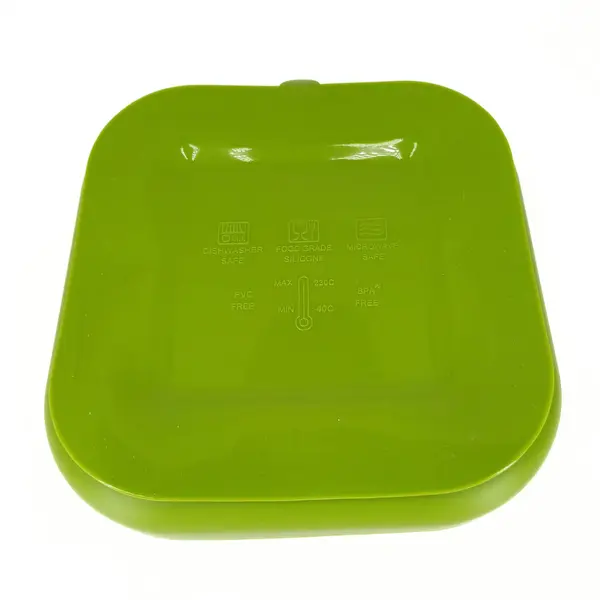 Farfurie patrata din silicon compartimentata Coccorito Green
