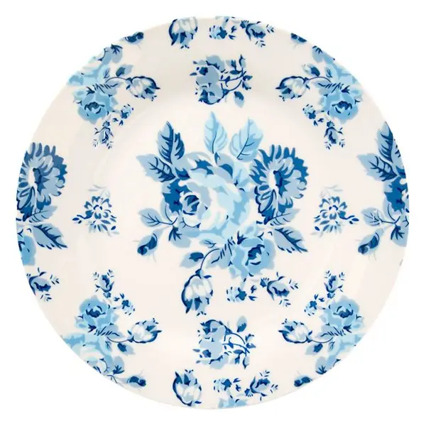 Farfurie pentru aperitiv,imprimeu trandafir,albastru,portelan,19 cm