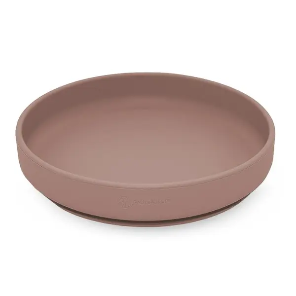 Farfurie, Petite&Mars, Take&Match, Din silicon, Cu ventuza, Fara BPA, Adecvata pentru masina de spalat vase si microunde, Nu absoarbe mirosuri, 6 luni+, 400 ml, Velvet Latte, Maro pudrat