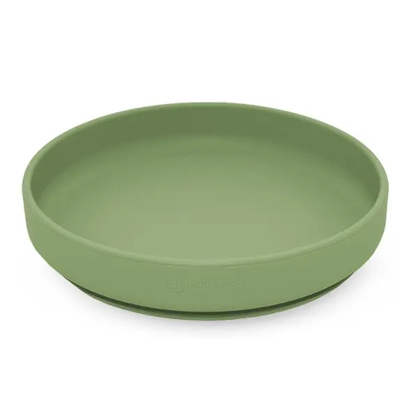 Farfurie, Petite&Mars, Take&Match, Din silicon, Cu ventuza, Fara BPA, Adecvata pentru masina de spalat vase si microunde, Nu absoarbe mirosuri, 6 luni+, 400 ml, Sweet Pea, Verde