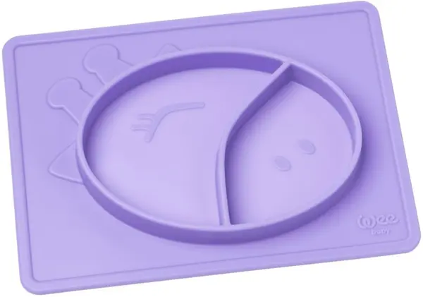 Farfurie Wee Baby - Cu două secțiuni, violet