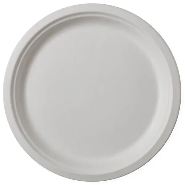 Farfurii Biodegradabile, Compostabile, Rotunde, Albe, 25 cm, 50 buc