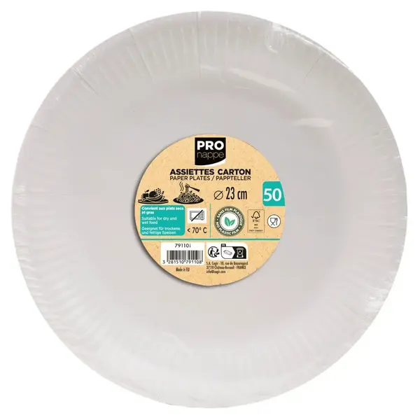 Farfurii carton albe reciclabile 23 cm 20 sau 50 buc/set Pro Nappe Farfurii carton albe reciclabile 23 cm 20 sau 50 buc/set Pro Nappe 50 buc/set