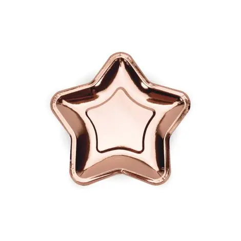 Farfurii stea rose gold 18 cm