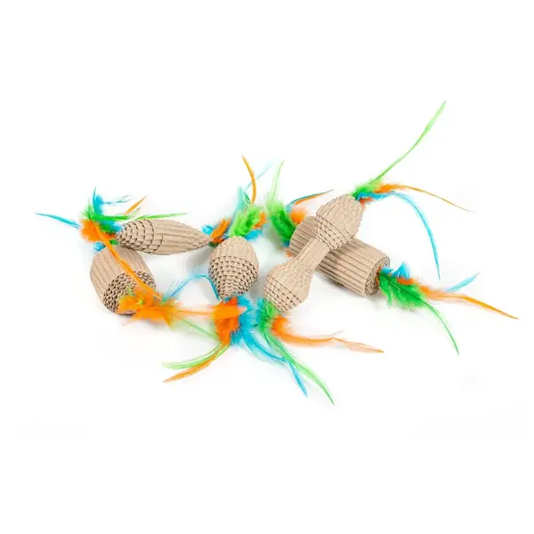 FARM COMPANY Jucărie Naturală pentru Pisici din Carton cu Pene, 6cm