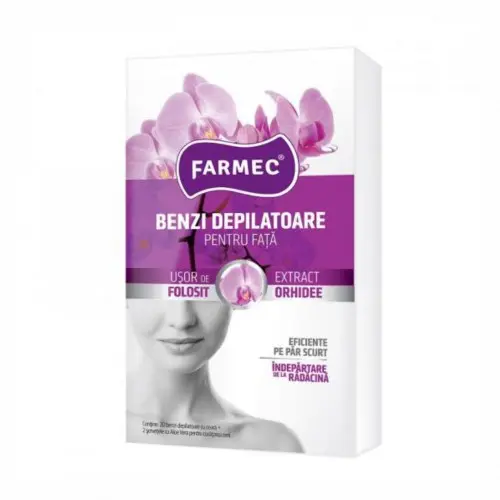 Farmec benzi depilatoare pentru fata cu extract de orhidee x20buc Zephyr Labs