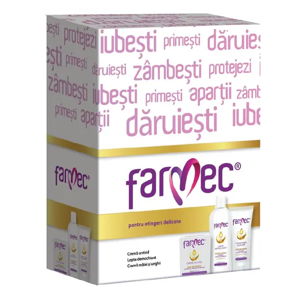 Farmec caseta 44690 (Crema maini unghii cu argan 100ml + Crema antirid 50ml + Lapte demachiant cu ulei de argan 150ml) 1 pach. Farmec
