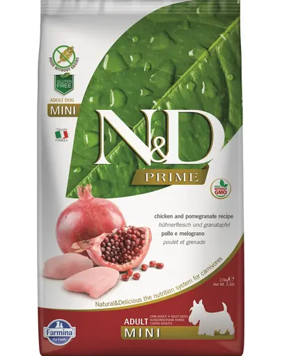 FARMINA N&D Adult Mini Sac hrana uscata caini talie mica, cu pui și rodie 7 kg