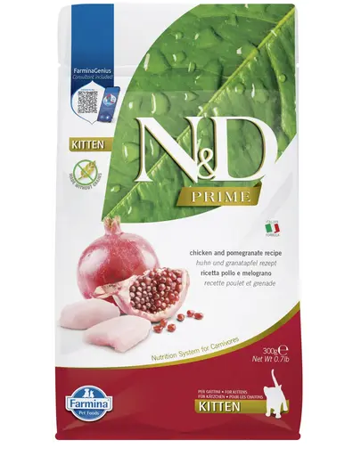FARMINA N&D Hrana uscata pentru pisoi, pisici gestante si care alaptează, cu pui si rodie 300 g