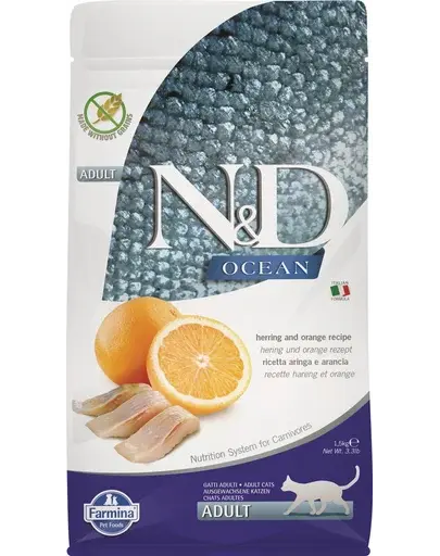 FARMINA N&D Ocean Cat Adult Hrana uscata pentru pisici adulte, cu hering si portocale 5 kg