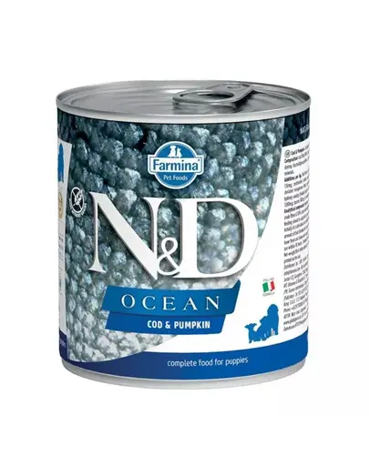 FARMINA N&D Oceean Dog Puppy Codfish, pumpkin 285 g hrana umeda cu cod si dovleac pentru catei