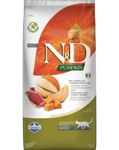 FARMINA N&D Pumpkin Cat Adult Hrana uscata pisici adulte, cu rata si pepene galben 5 kg
