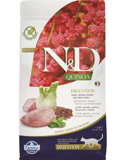 FARMINA N&D Quinoa Cat Digestion cu miel și fenicul 1.5 kg