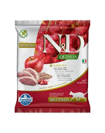FARMINA N&D Quinoa Cat Hairball Duck, apple, cranberry 50 g