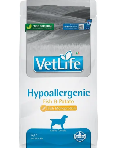 FARMINA Vet life hipo fish & potato dog 2 kg Hrana pentru caini cu alergii alimentare