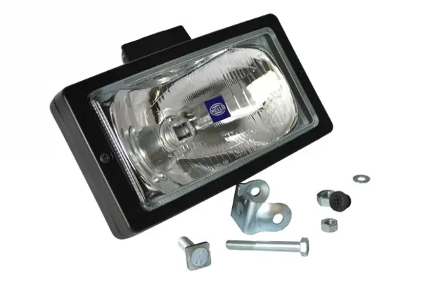 Farul universal Dreapta Stanga (dreptunghiular, H3, 12 24V, latime 242mm, inaltime 133mm, adancime: 89mm, alb, plastic, negru)