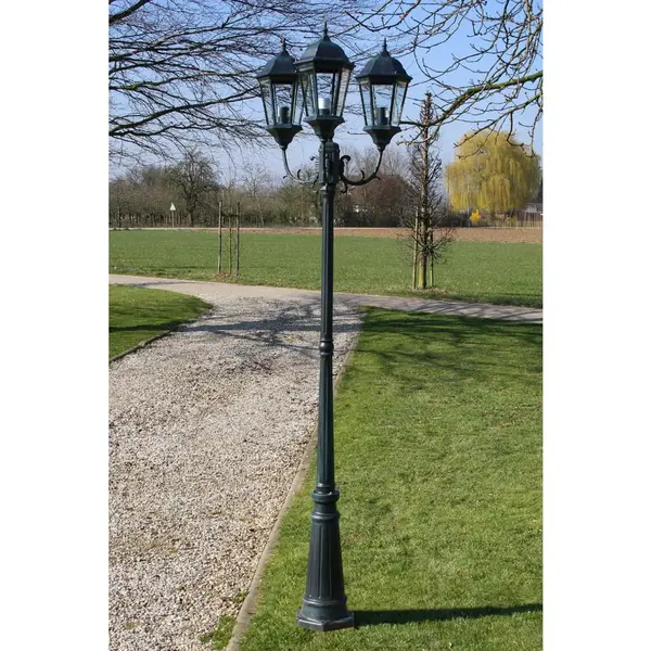 Felinar brighton cu 3 brate 230 cm verde inchis/negru