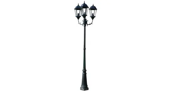 Felinar Brighton cu 3 brate 230 cm Verde inchis/Negru