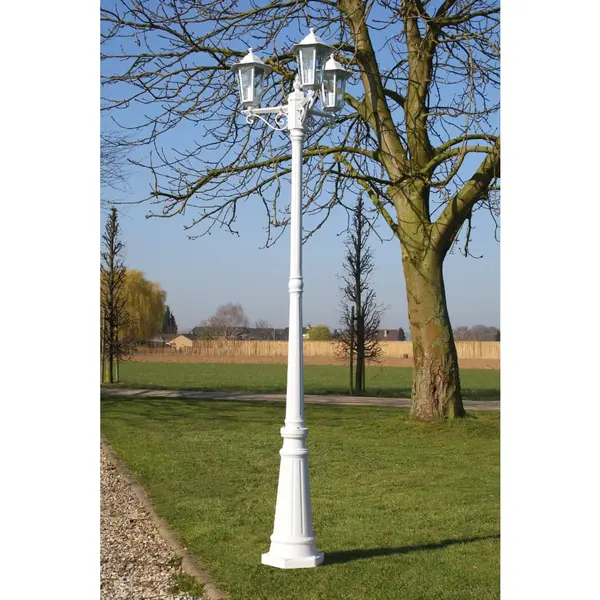 Felinar de gradina kingston cu 3 brate 215 cm alb